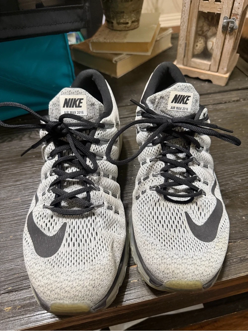 Nike Air Max Athletic Shoes - Light Gray with Black